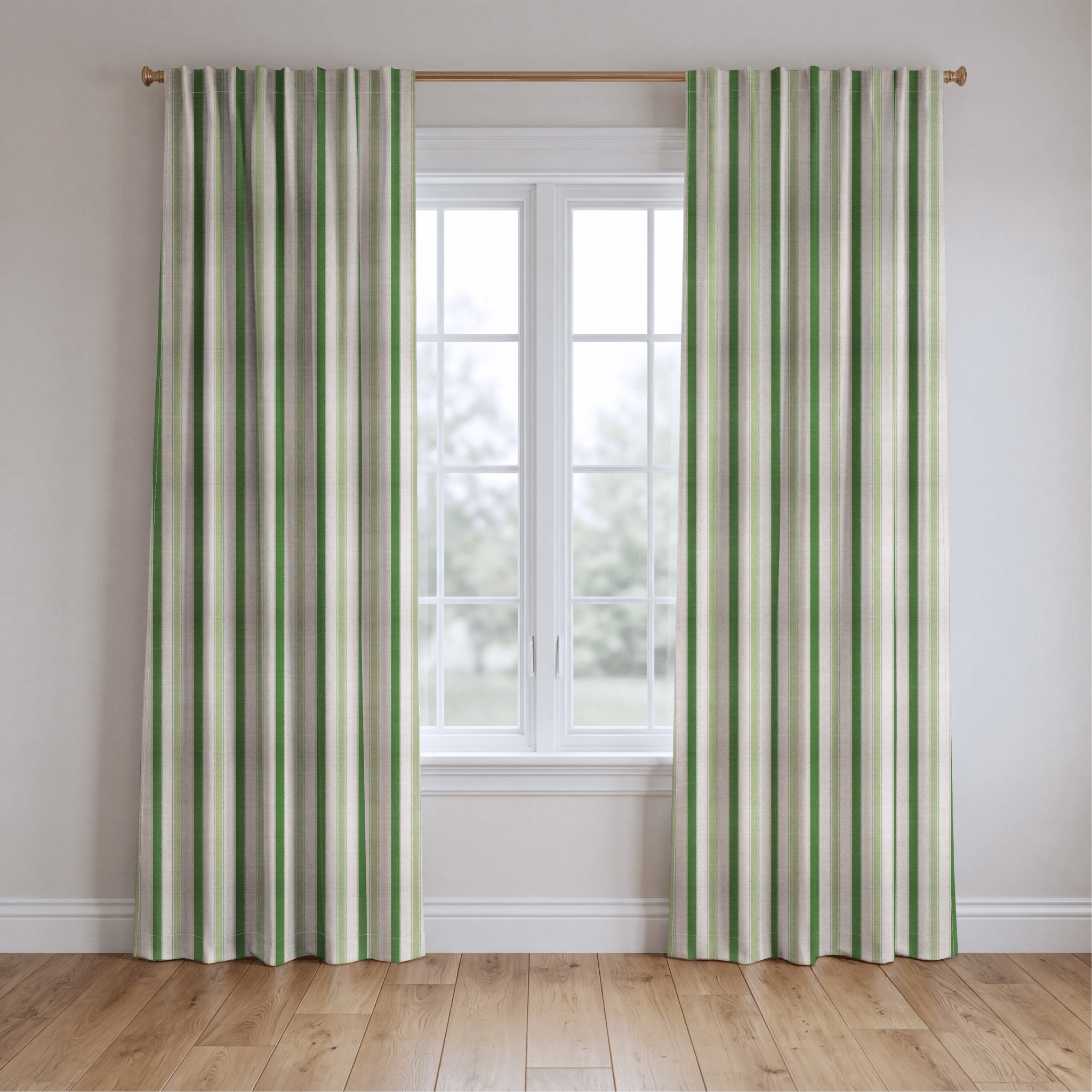 Bellagio Blush Mint Stripes - Drapery