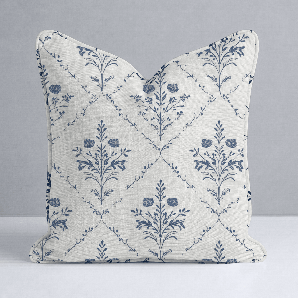 Benjamin Cream Floral Throw Pillow - Lemon Park