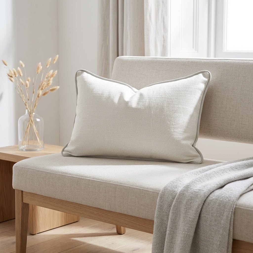 Benjamin Cream Throw Pillow