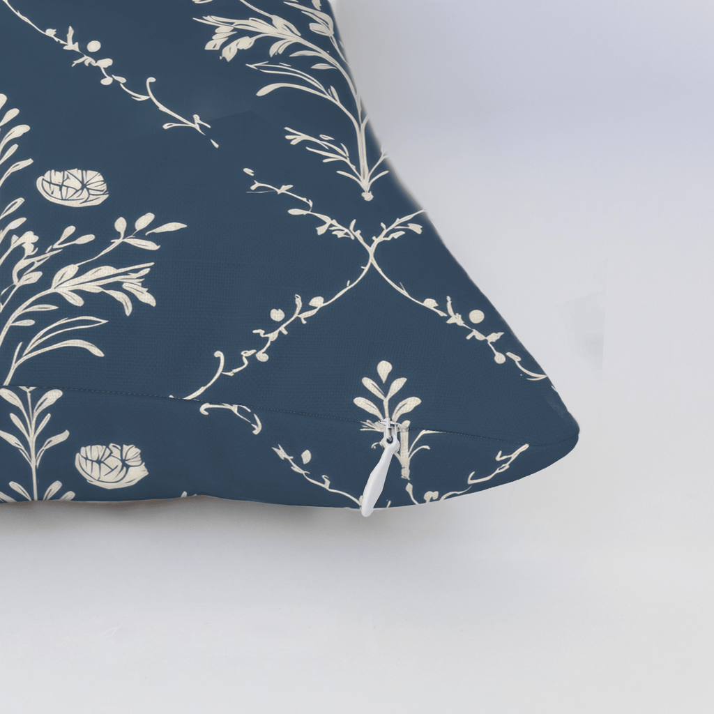 Benjamin Navy Floral Throw Pillow