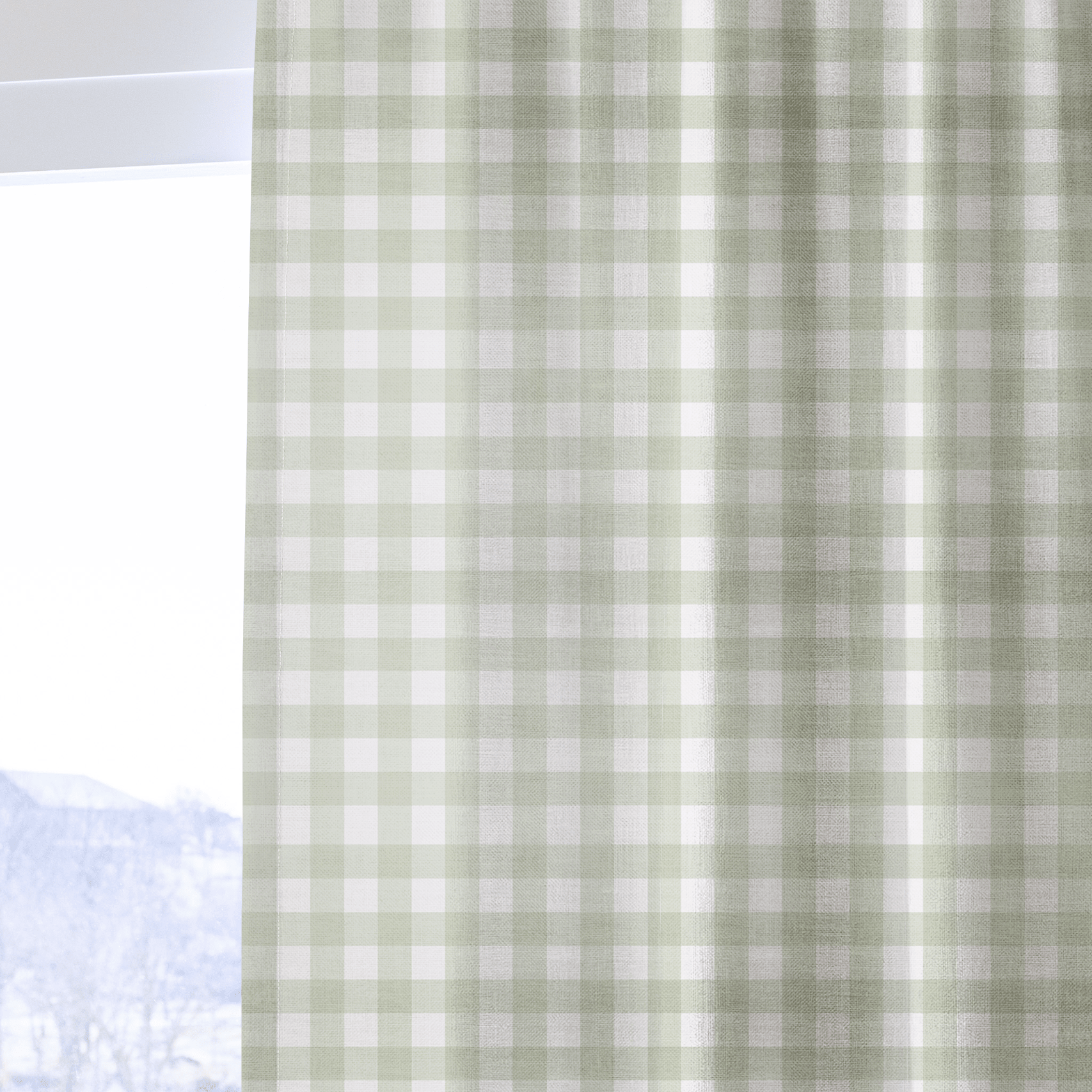 Juliet's Garden Pistachio Gingham - Drapery
