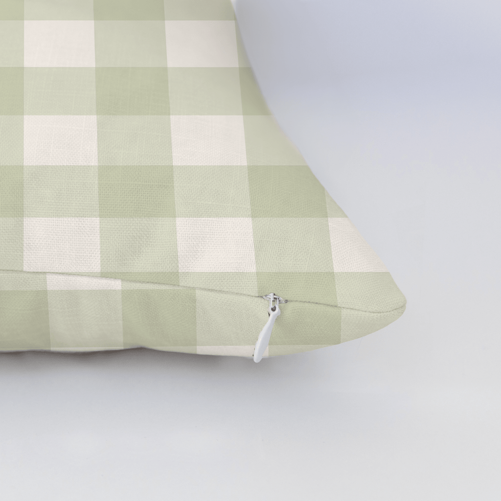 Juliet's Garden Pistachio Gingham Throw Pillow