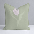 Juliet's Garden Pistachio Tulip Throw Pillow - Lemon Park