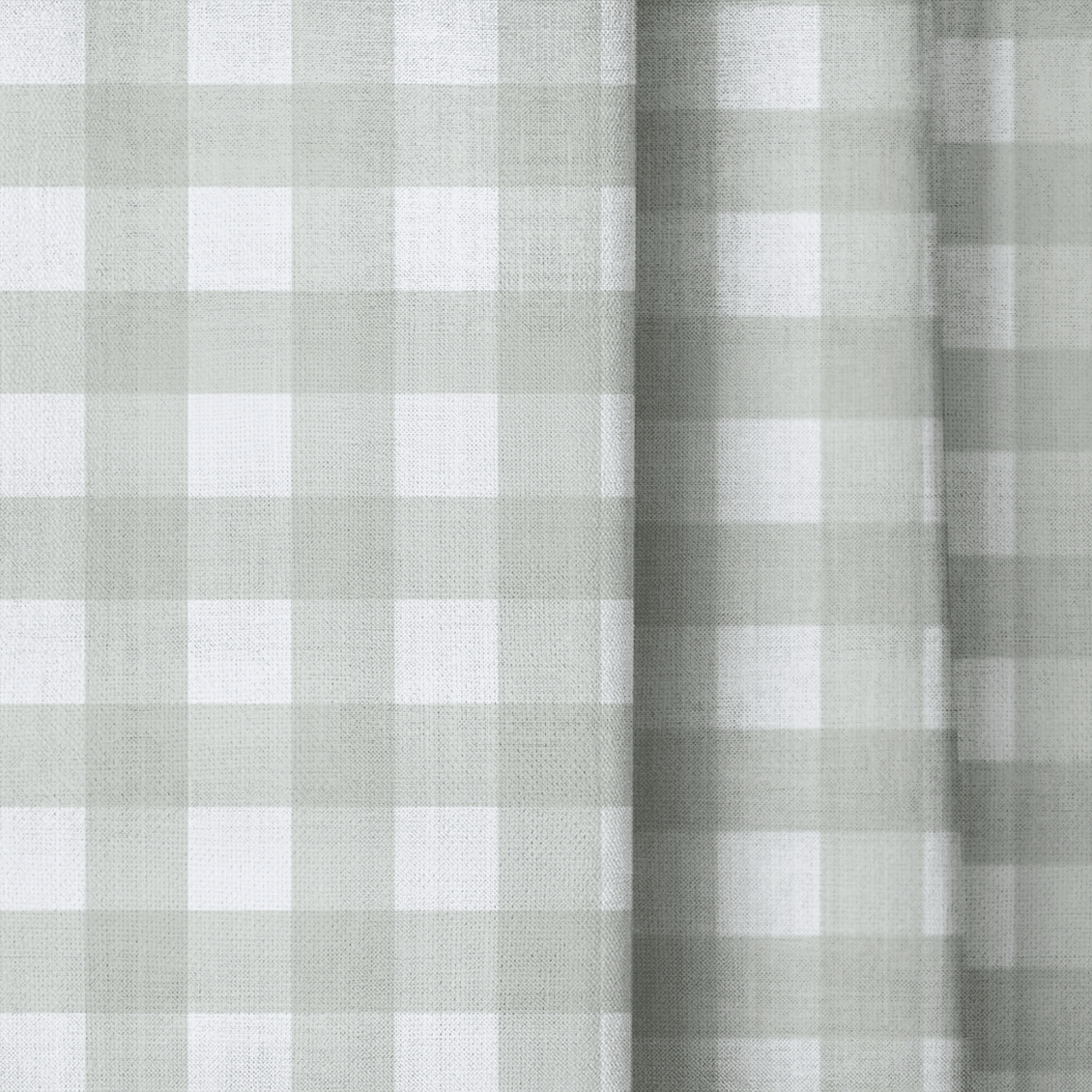 Loose Stems Lichen Gingham_ - Drapery