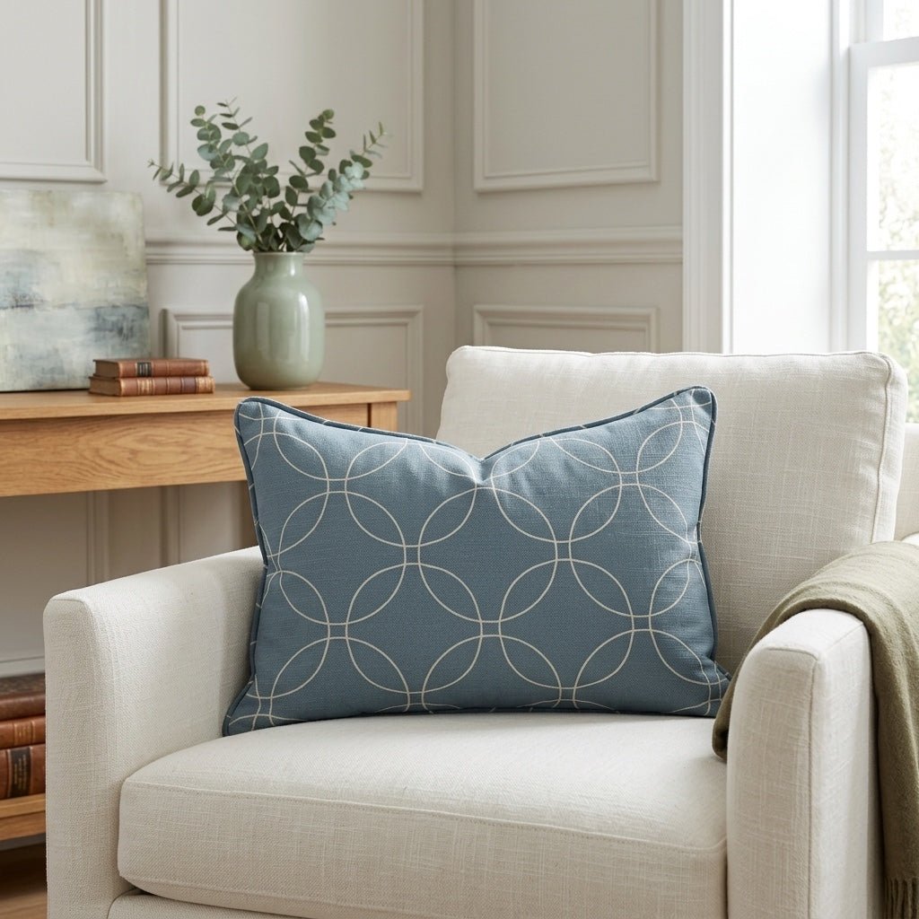 The Silk Garden Aegean Diamond Throw Pillow