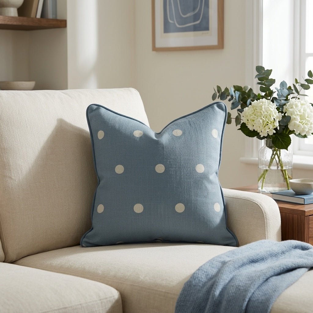 The Silk Garden Aegean Dots Throw Pillow