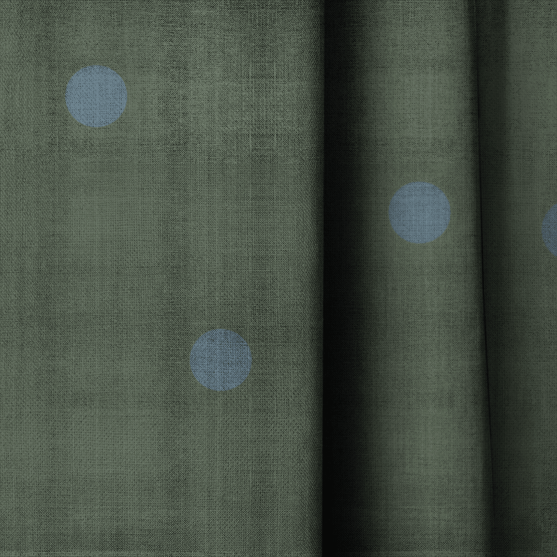 The Silk Garden Evergreen Dots - Drapery