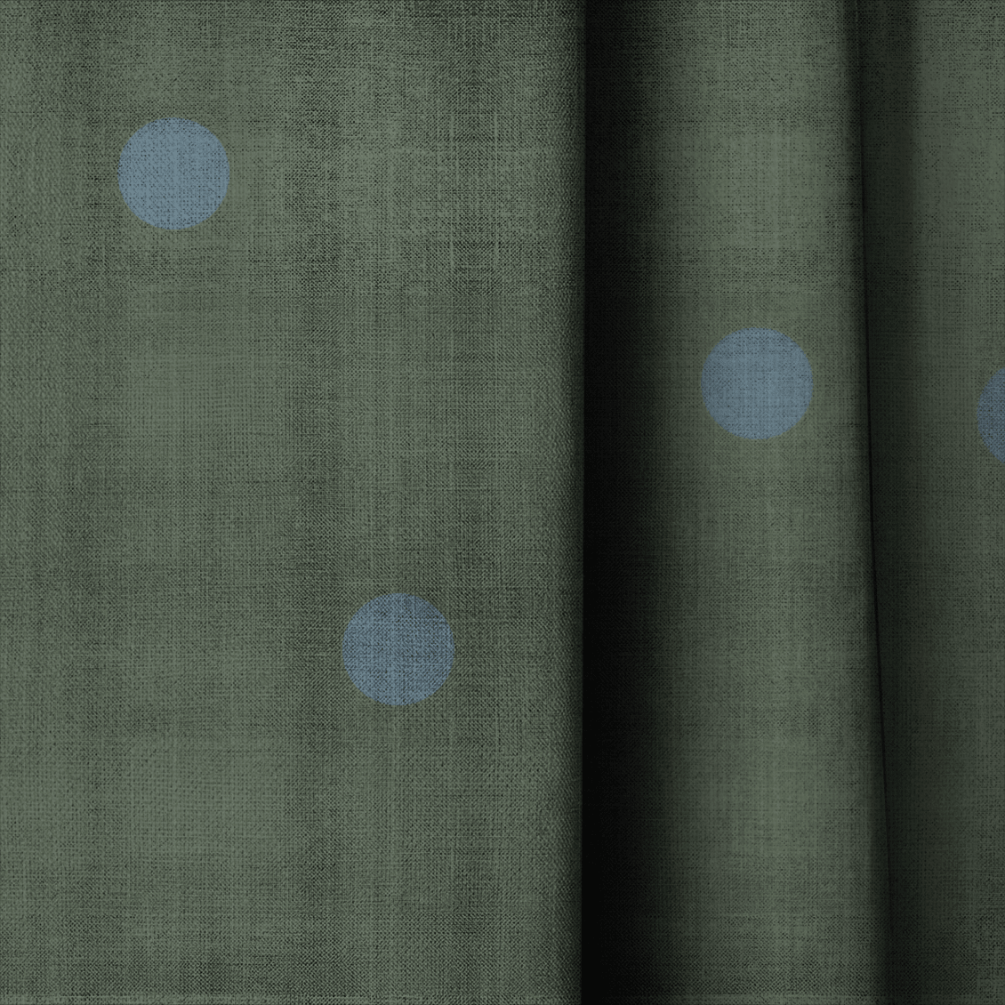The Silk Garden Evergreen Dots - Drapery