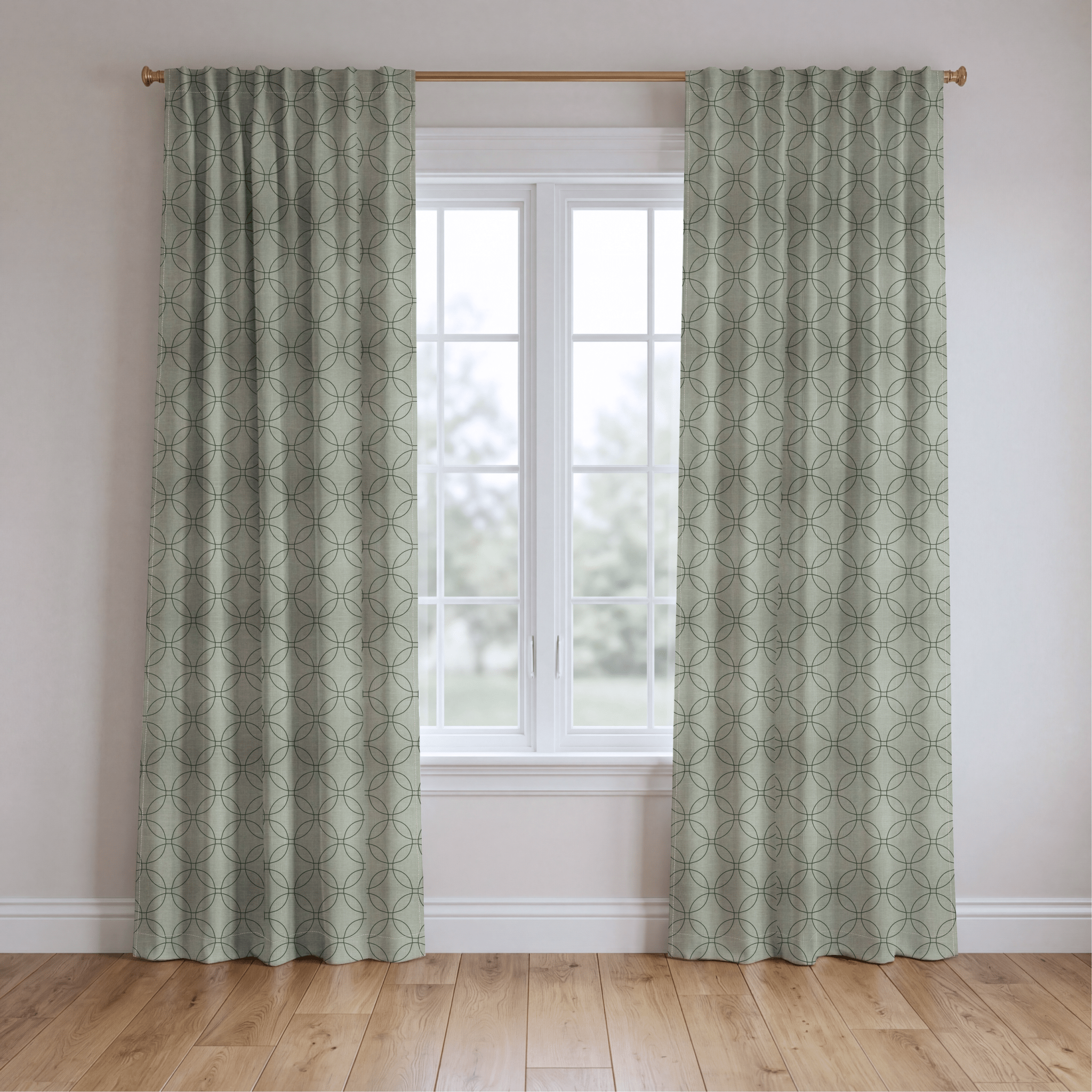The Silk Garden Sage Diamond - Drapery
