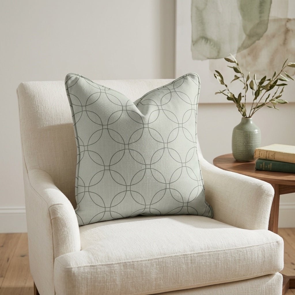 The Silk Garden Sage Diamond Throw Pillow