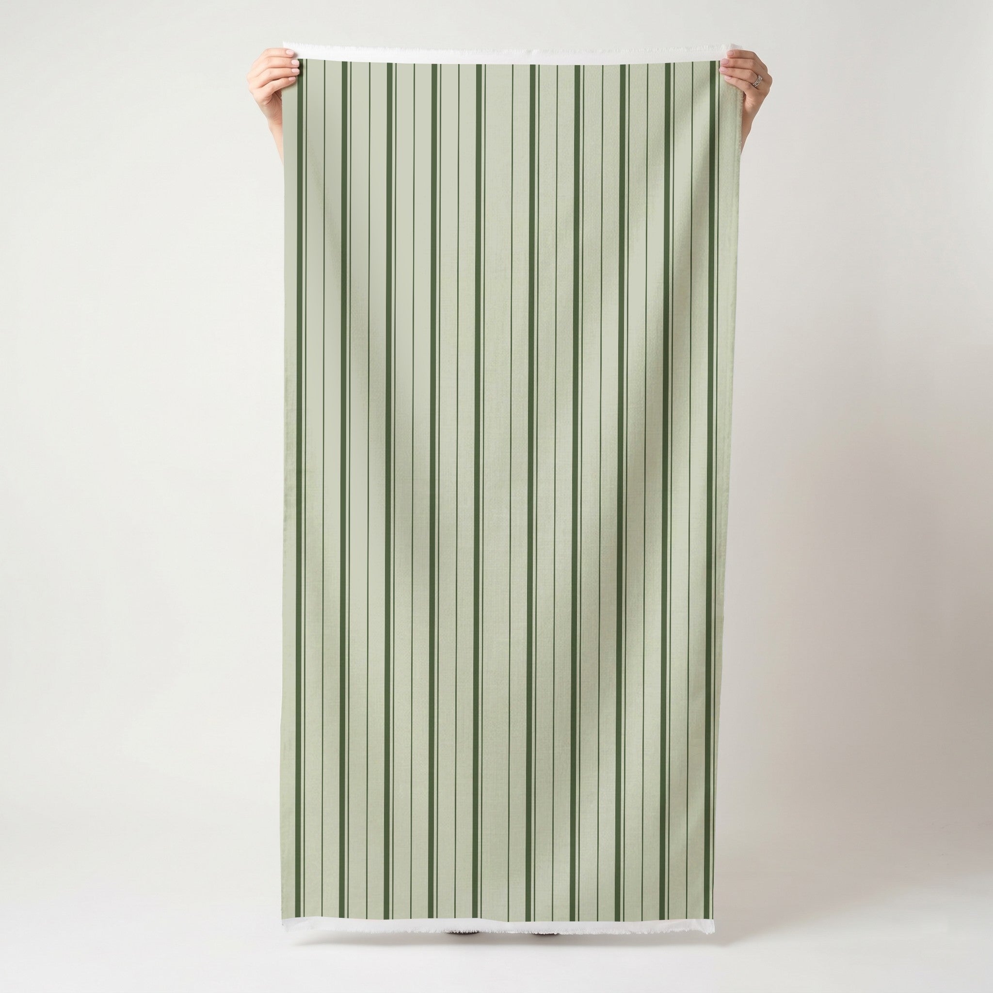 The Silk Garden Sage Stripes - Fabric