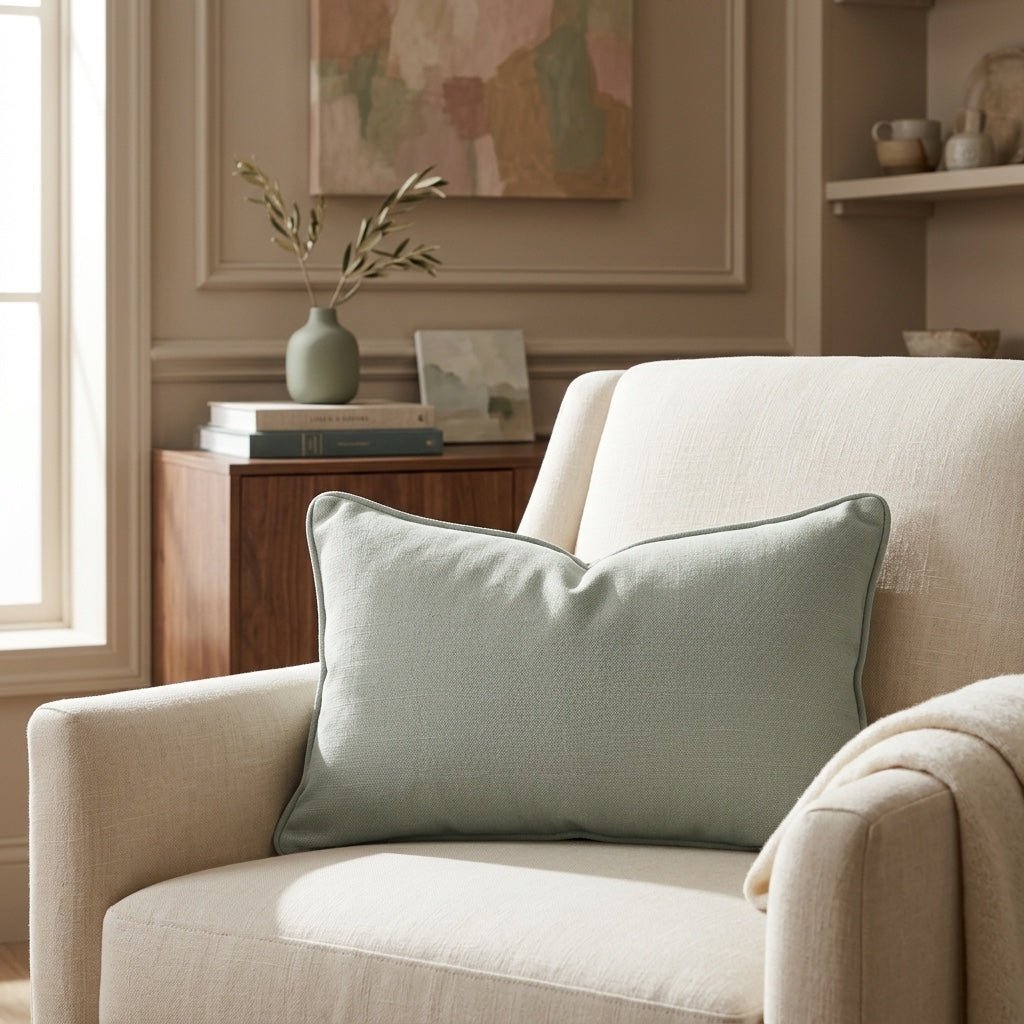 The Silk Garden Sage Throw Pillow
